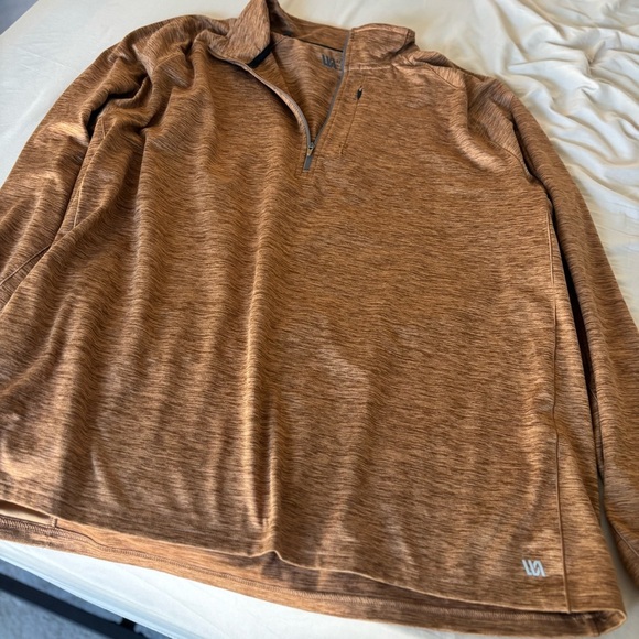 Mens VRST Men’s XXL Quarter-Zip Pullover Brown Heather Performance Long Sleeve - Picture 5 of 5